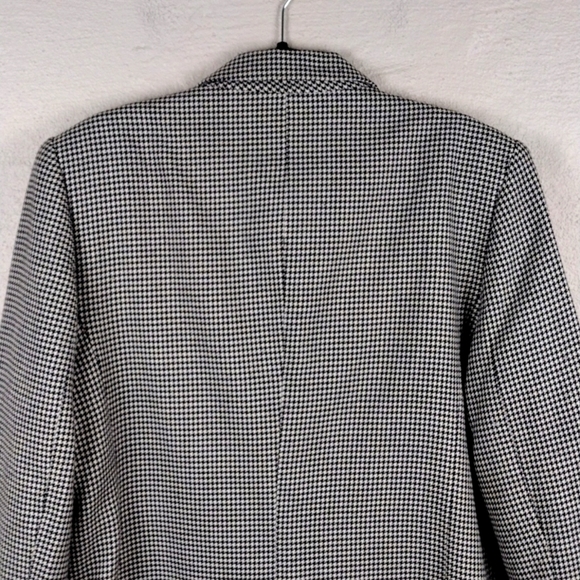 Spiegel Houndstooth Wool Blend One Notched Long Sleeve Button Front Blazer - Picture 10 of 14